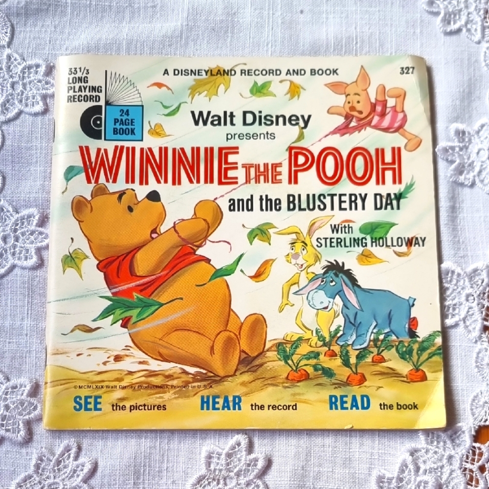 Vintage 1969 Winnie the Pooh Vinyl Record and Book Set